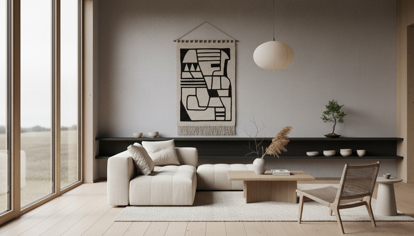 Modernt Japandi-vardagsrum med trä, rena linjer och skandinavisk minimalism